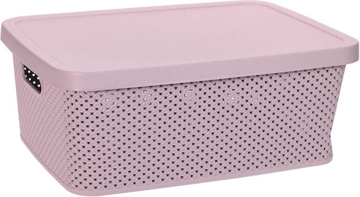 13 Litre Pink Diamond Plastic Storage Box with Lid
