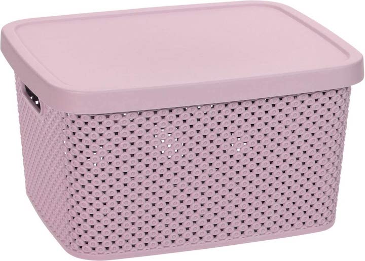 3.5 Litre Pink Diamond Plastic Storage Box with Lid Home