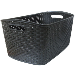 Black Rattan Storage Basket