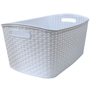 White Rattan Storage Basket