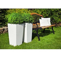 Black Rattan Tall Plant Pot