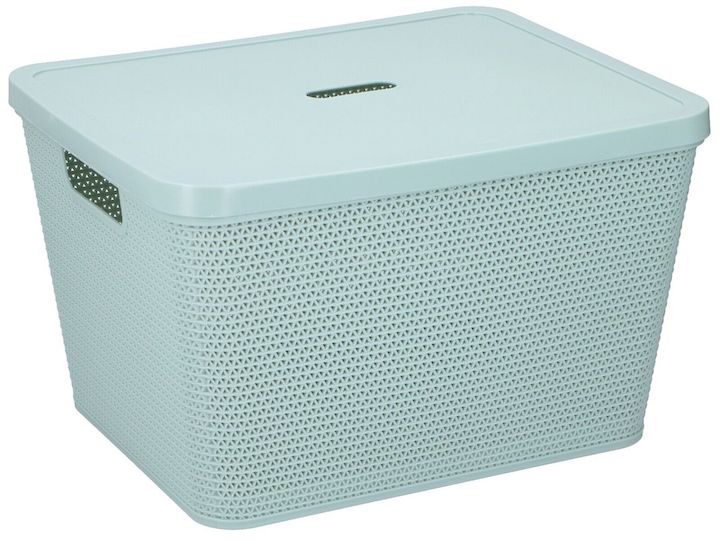 Large Green Plastic Storage Box with Lid