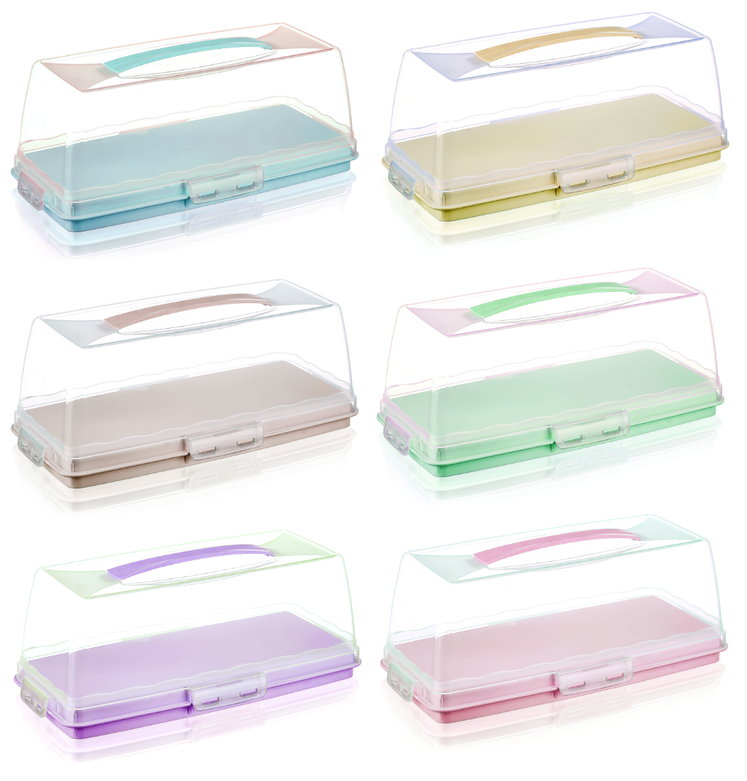 RECTANGLE Large Plastic Cake Storage Box Container with Lid