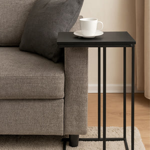 Black Industrial C Shape Sofa Side Laptop Table