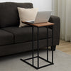 Brown Industrial C Shape Sofa Side Laptop Table