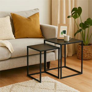 Black Nesting Coffee Side Tables – Set of 2