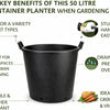 Pack of 5 - 50 Litre Plastic Container Plant Pot with Handles