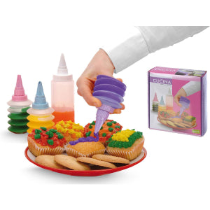 Set of 4 Reusable Plastic Piping Bottle with Nozzle