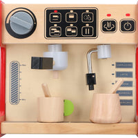 2 in 1 Wooden Coffee Machine Maker & Shop Play Toy Set