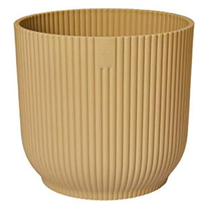 Yellow Eco Ribbed Plant Pot