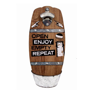 Vintage Wooden Wall Mounted Beer Bottle Opener