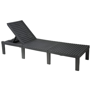 Anthracite Reclining Sun Lounger with Taupe Cushion & Adjustable Backrest