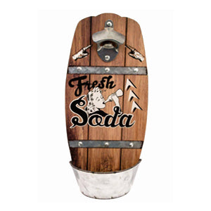 Vintage Wooden Wall Mounted Beer Bottle Opener