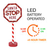 LED Light Up 'Santa Stop Here' Sign - Outdoor Christmas Decoration