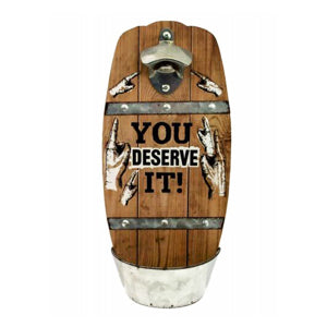 Vintage Wooden Wall Mounted Beer Bottle Opener