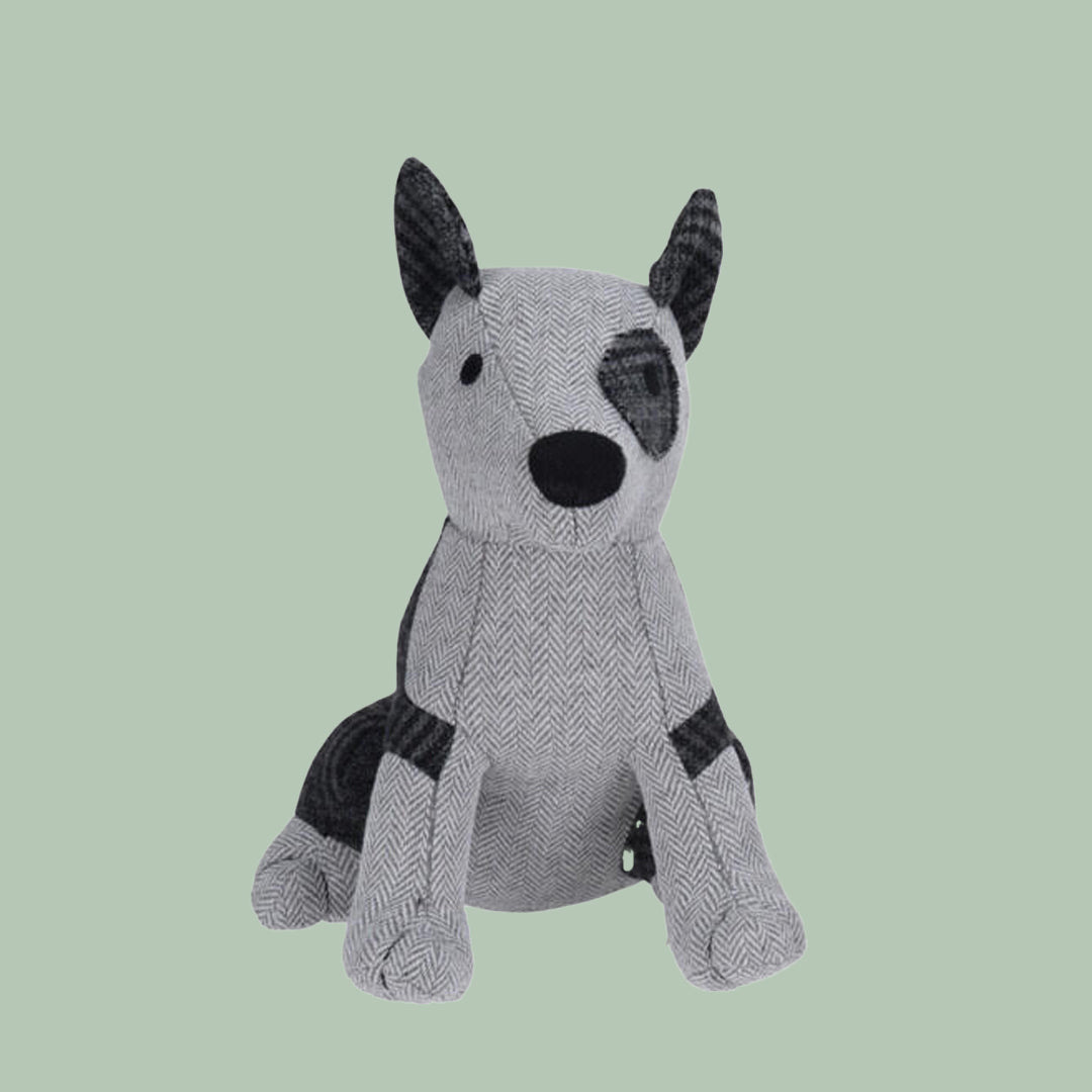 Light Grey Dogtooth Dog Door Stop