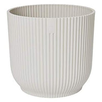 White Eco Ribbed Plant Pot