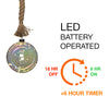 LED Light Up Christmas Hanging Plastic Ball Decoration with Jute Rope