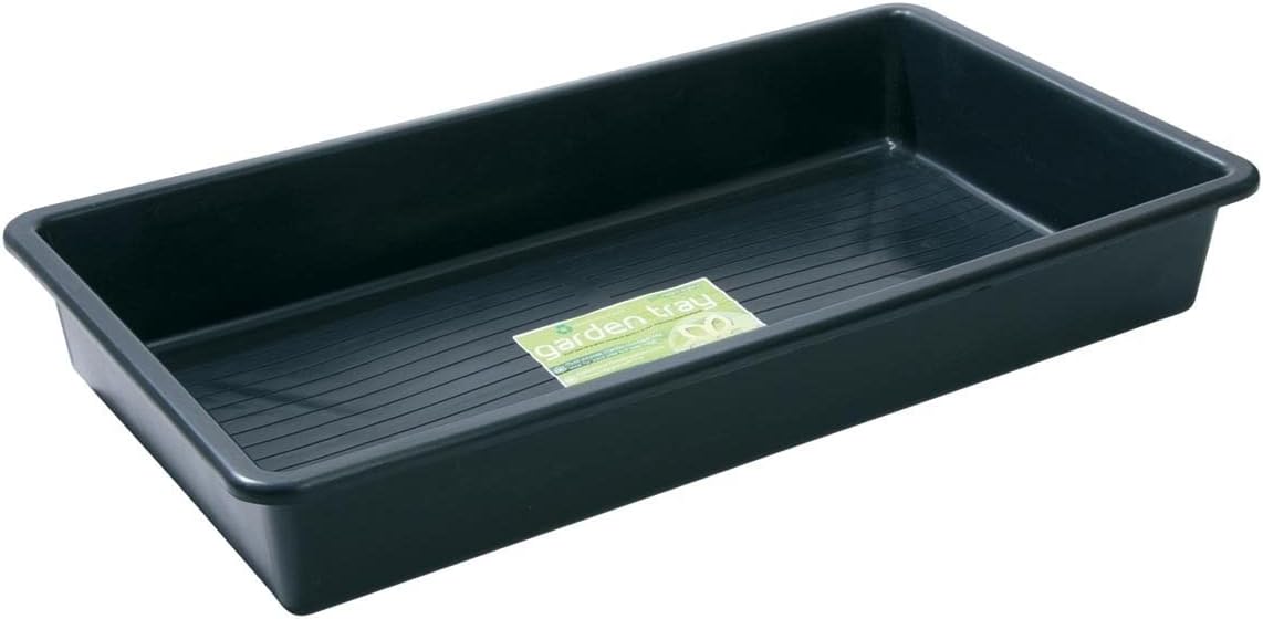 3 x Heavy Duty Rectangle Multi Purpose Black Plastic Garden Tray