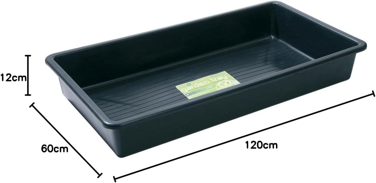 3 x Heavy Duty Rectangle Multi Purpose Black Plastic Garden Tray