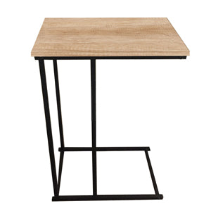 Brown Industrial C Shape Sofa Side Laptop Table