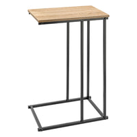 Brown Industrial C Shape Sofa Side Laptop Table