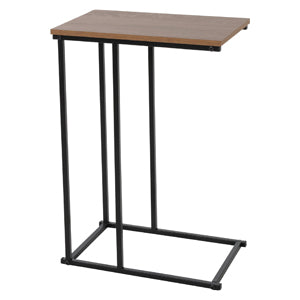 Brown Industrial C Shape Sofa Side Laptop Table