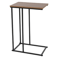 Brown Industrial C Shape Sofa Side Laptop Table