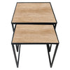 Brown Nesting Coffee Side Tables – Set of 2