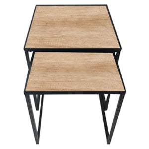Brown Nesting Coffee Side Tables – Set of 2