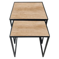 Brown Nesting Coffee Side Tables – Set of 2