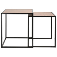Brown Nesting Coffee Side Tables – Set of 2