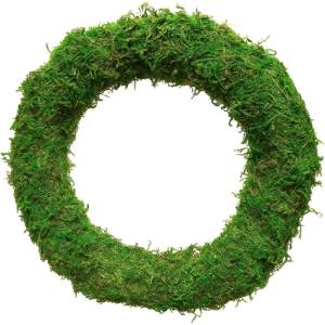 Pack of 5 Padded Moss Wreath Rings - Natural Green Bases for Crafting (12" 30cm)