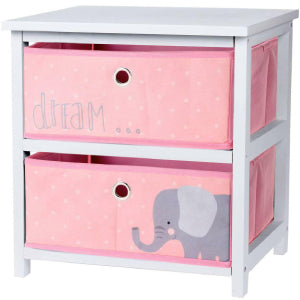 2 Drawer Wooden Elephant Storage Unit