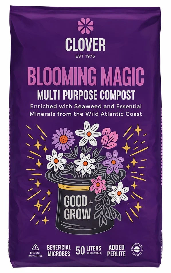 Clover 50L Multi Purpose Peat Compost Soil with Added Seaweed Minerals & Perlite