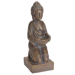 Kneeling Buddha Statue with Candle Holder