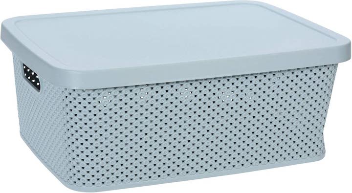 13 Litre Green Diamond Plastic Storage Box with Lid