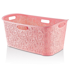 Pink 40 Litre Lace Storage Basket