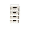 Mini 3 & 4 Plastic Rattan Drawer Storage Tower Unit Office Desk Tabletop Desktop