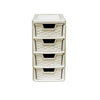 Mini 3 & 4 Plastic Rattan Drawer Storage Tower Unit Office Desk Tabletop Desktop
