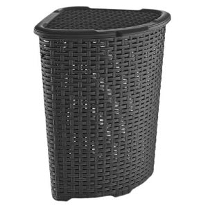 Black 52 Litre Rattan Laundry Basket