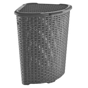 Grey 52 Litre Rattan Laundry Basket