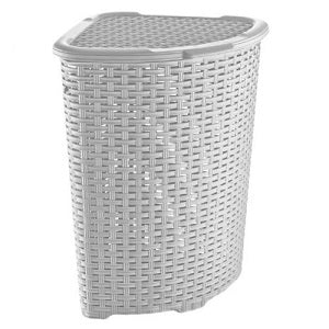 White 52 Litre Rattan Laundry Basket