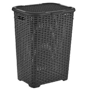Black 60 Litre Rattan Laundry Basket