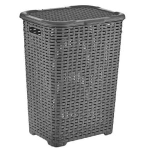Grey 60 Litre Rattan Laundry Basket