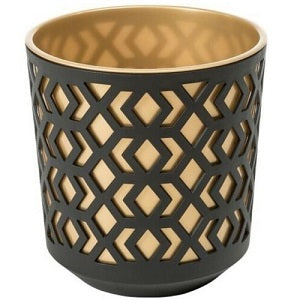 Black and Gold Aztec Plant Pot