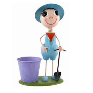 Boy Figurine with Planter