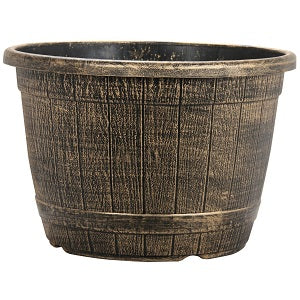 25.8 Litre Bronze Barrel Effect Plant Pot