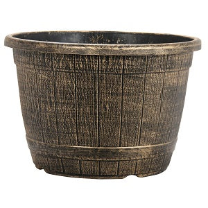 16.8 Litre Bronze Barrel Effect Plant Pot