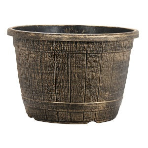 13.2 Litre Bronze Barrel Effect Plant Pot